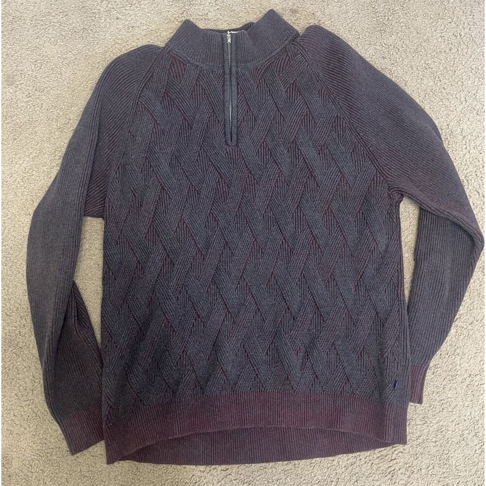 3/4 zip pullover xl Tommy Bahamas Purple Red Sweater  Patterned
